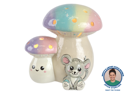 Bisque Lighted Mouse-N-Mushroom (Case of 2)