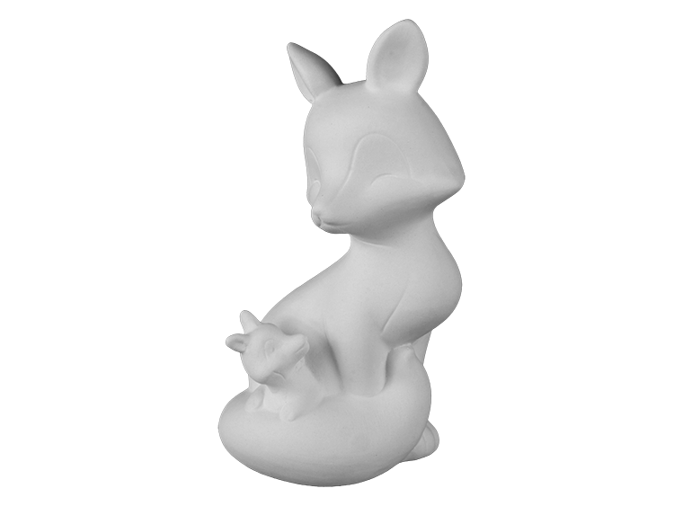 Bisque Mama And Baby Fox (Case of 6)
