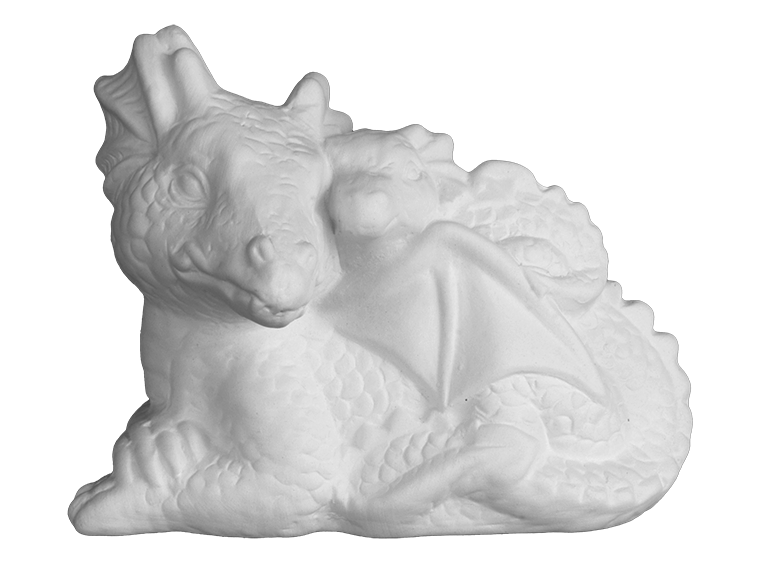 Bisque Mama And Baby Dragon (Case of 4)