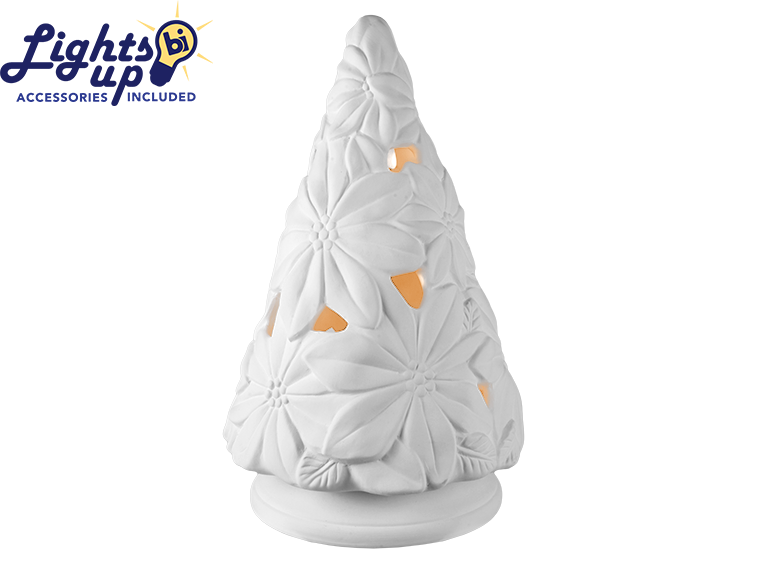 Bisque Lighted Poinsettia Tree (Case of 1)