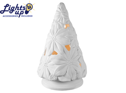 Bisque Lighted Poinsettia Tree (Case of 1)