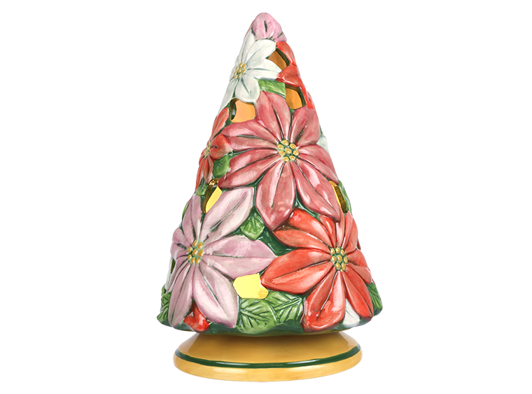Bisque Lighted Poinsettia Tree (Case of 1)