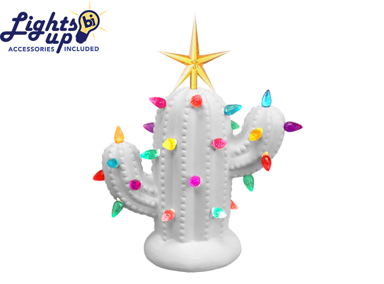 Bisque Lighted Small Christmas Cactus (Case of 4)