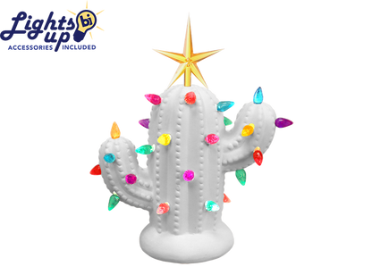 Bisque Lighted Small Christmas Cactus (Case of 4)