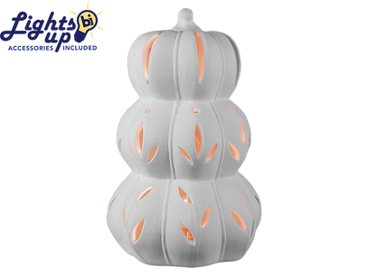 Bisque Lighted Stacked Pumpkins (Case of 1)
