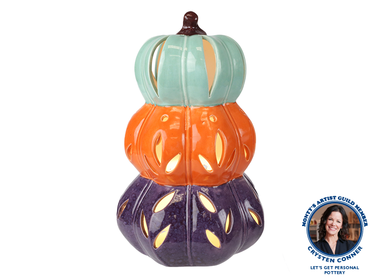 Bisque Lighted Stacked Pumpkins (Case of 1)
