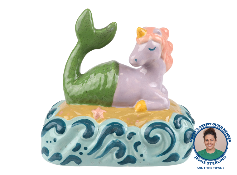 Bisque Basking Mermicorn Figurine (Case of 6)