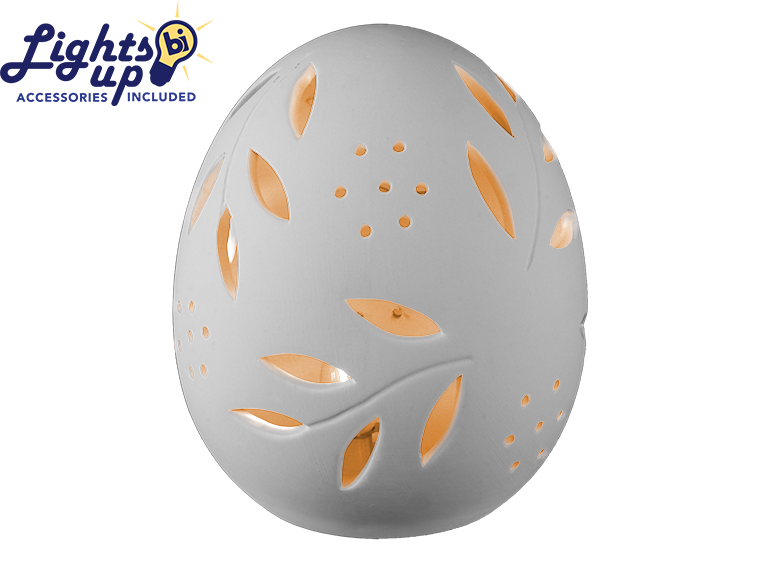 Bisque Lighted Egg Luminary (Case of 2)