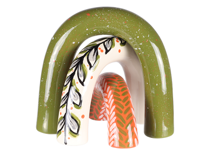 Bisque Interlocking Arches Figurine-Small (Case of 6)