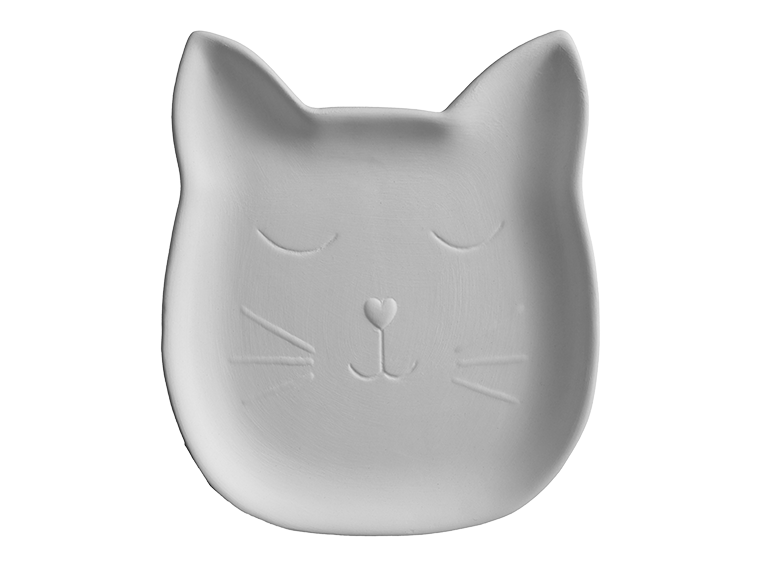 Bisque Cat Face Dish (Case of 12)