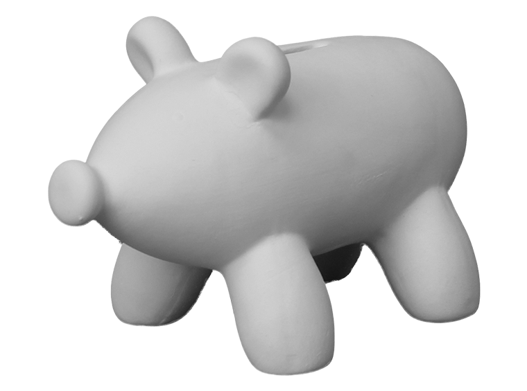 Bisque Balloon Piggy Bank (Case of 4)
