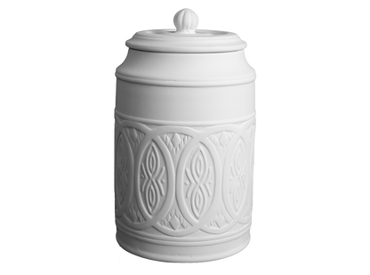 Bisque Large Ornate Canister (Case of 1)