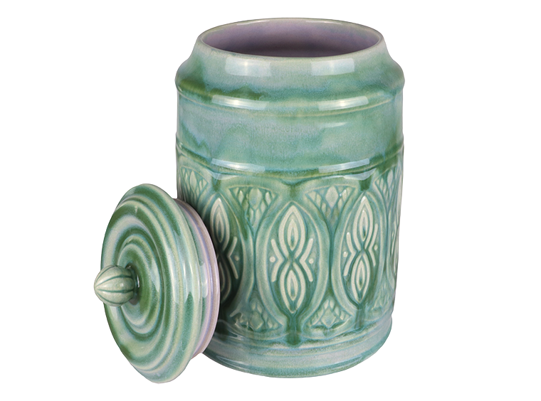 Bisque Large Ornate Canister (Case of 1)