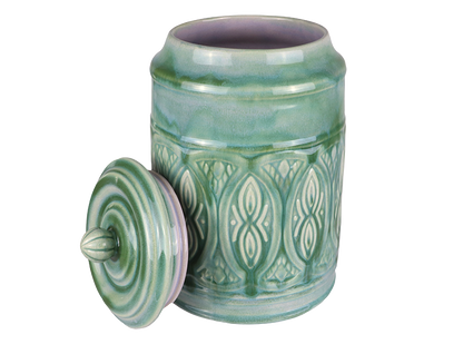 Bisque Large Ornate Canister (Case of 1)