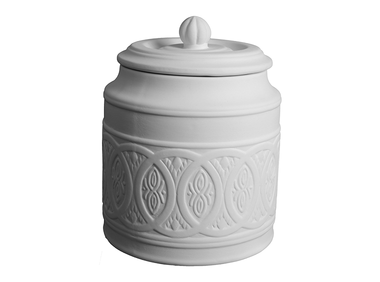 Bisque Medium Ornate Canister (Case of 1)