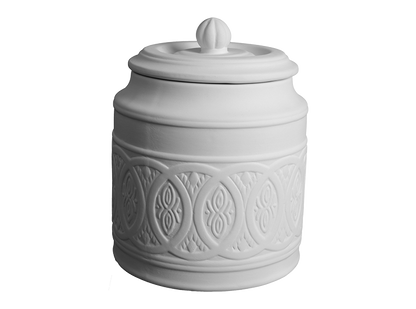 Bisque Medium Ornate Canister (Case of 1)