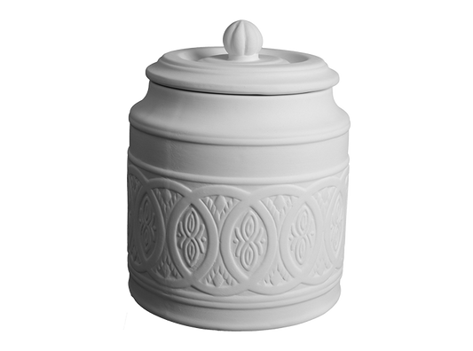 Bisque Medium Ornate Canister (Case of 1)
