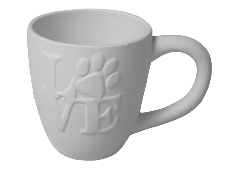 Bisque Love Paw Print Mug (Case of 6)