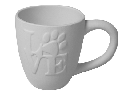 Bisque Love Paw Print Mug (Case of 6)