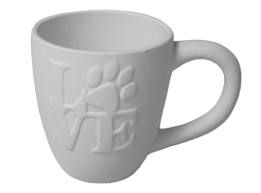 Bisque Love Paw Print Mug (Case of 6)