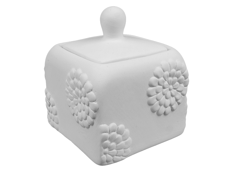 Bisque Small Antique Floral Jar (Case of 4)