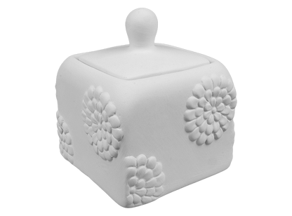 Bisque Small Antique Floral Jar (Case of 4)