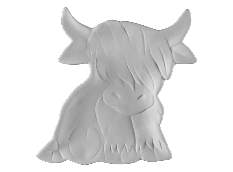 Bisque Highland Cow Dish (Case of 6)