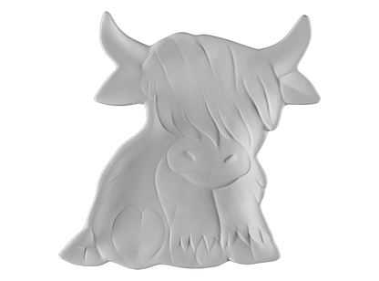 Bisque Highland Cow Dish (Case of 6)