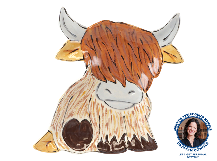 Bisque Highland Cow Dish (Case of 6)