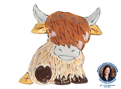 Bisque Highland Cow Dish (Case of 6)