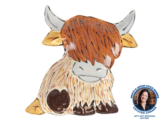 Bisque Highland Cow Dish (Case of 6)