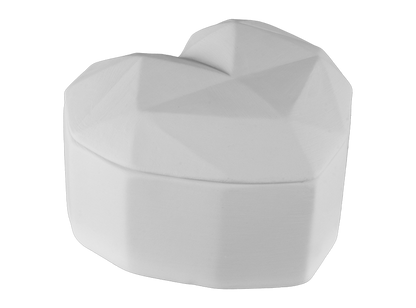 Bisque Faceted Heart Box (Case of 4)