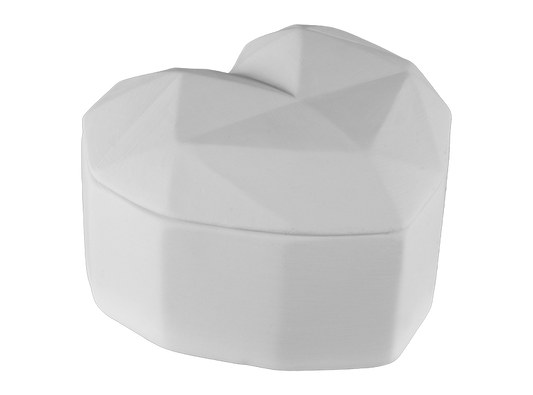 Bisque Faceted Heart Box (Case of 4)