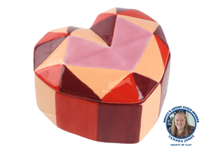 Bisque Faceted Heart Box (Case of 4)