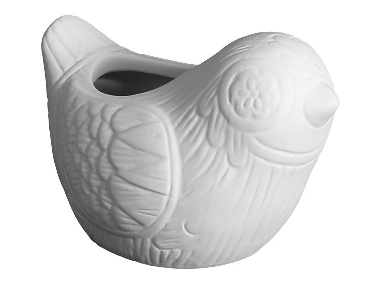 Bisque Baroque Bird Planter (Case of 4)