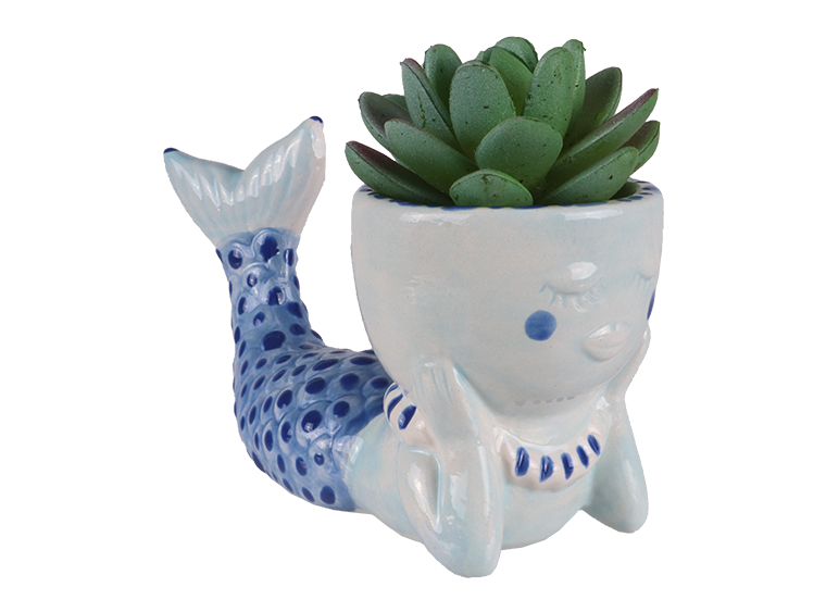 Bisque Pearl The Mermaid Planter (Case of 6)