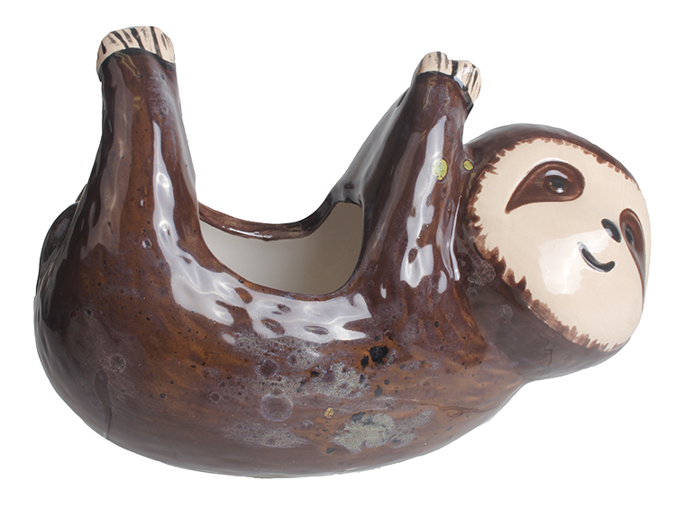 Bisque Papa Sloth Hanging Planter (Case of 4)