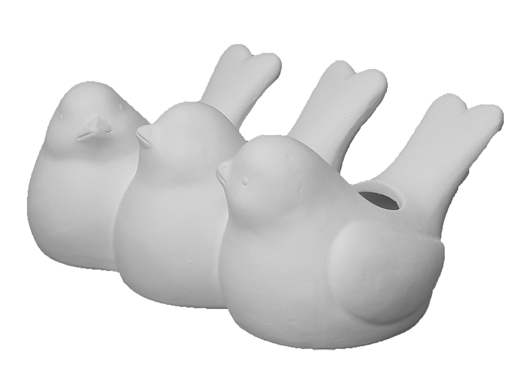 Bisque Three Little Finches Planter (Case of 3)