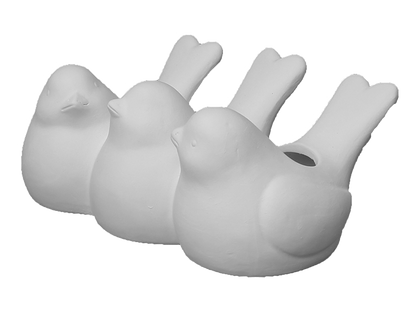 Bisque Three Little Finches Planter (Case of 3)