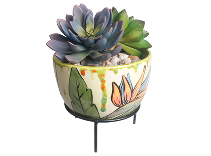 Bisque Lg Oval Planter W/ Stand (Case of 2)