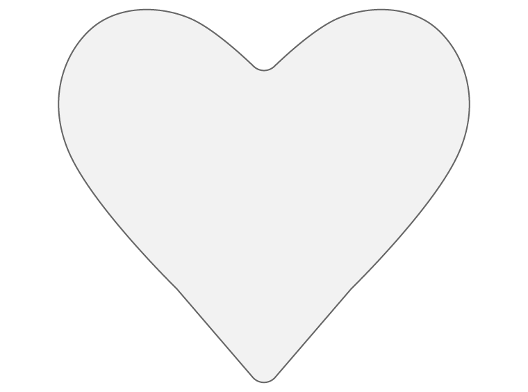 Narrow Ice Clear Heart (Case of 3)