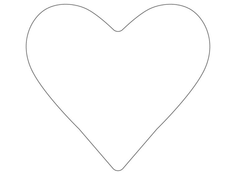 Narrow White Heart (Case of 3)