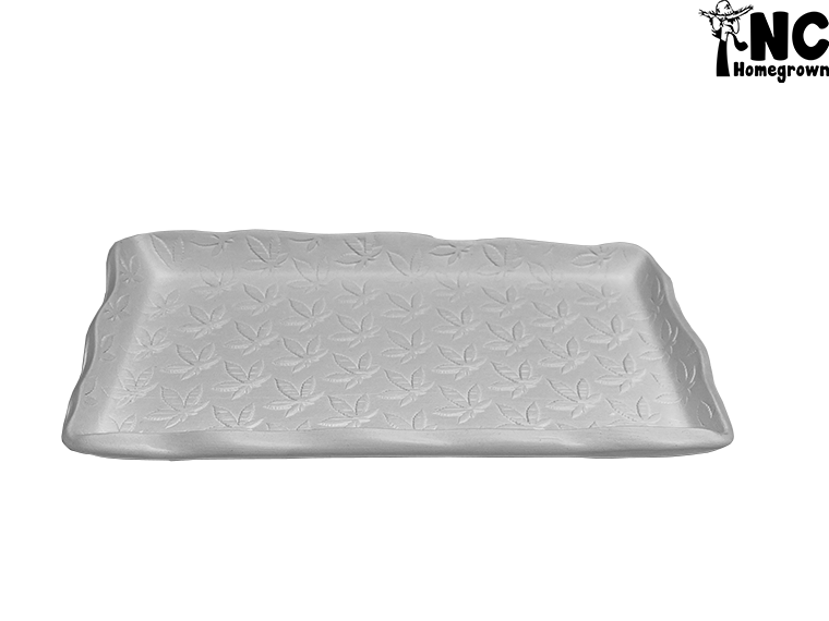 Bisque Hippie Leaf Embossed Tray (Case of 4)