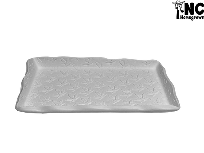 Bisque Hippie Leaf Embossed Tray (Case of 4)