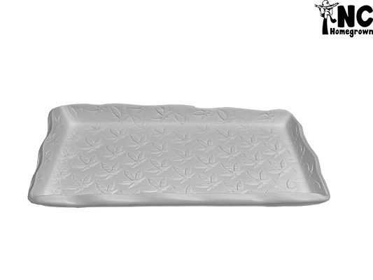 Bisque Hippie Leaf Embossed Tray (Case of 4)