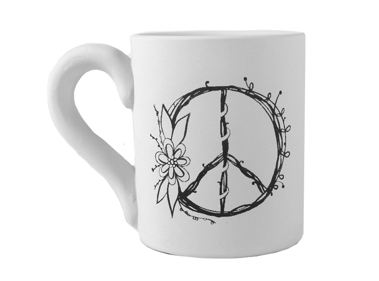 Bisque Vintage Peace Mug (Case of 6)