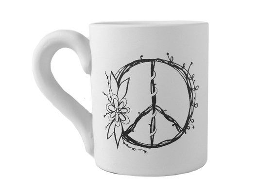 Bisque Vintage Peace Mug (Case of 6)
