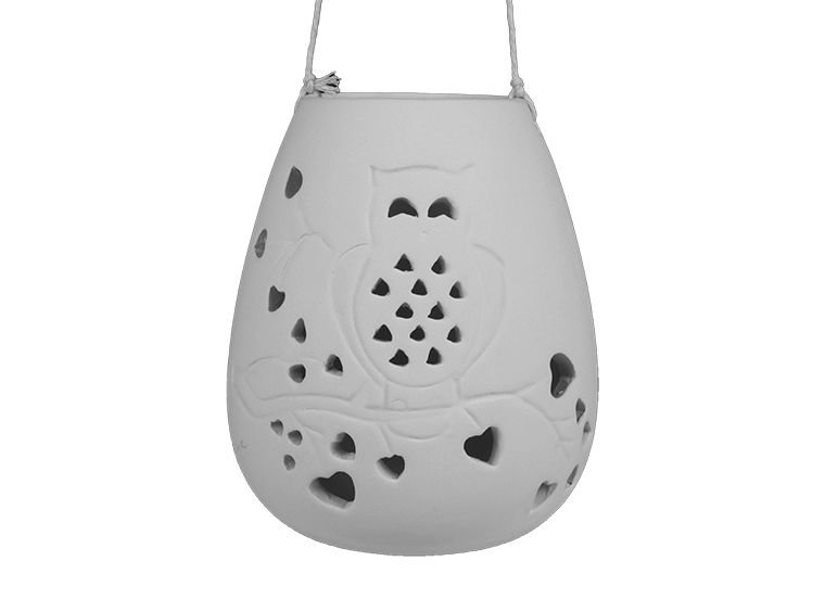 Bisque Hootiful Hanging Lantern (Case of 2)
