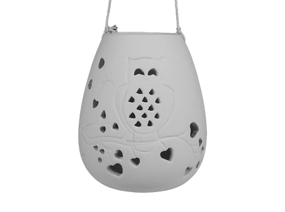 Bisque Hootiful Hanging Lantern (Case of 2)