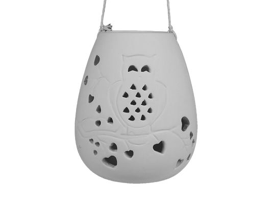 Bisque Hootiful Hanging Lantern (Case of 2)